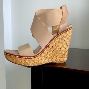 Stuart Weizmann Exit Elastic Espadrille Wedges 9